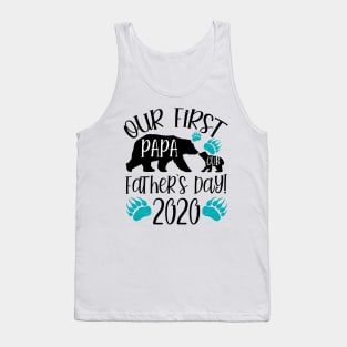 First Fathers Day Papa And Baby Bear Matching Tank Top